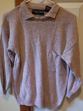 Lavender Collared Pocket Sweater - Women's
